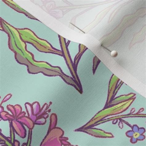 Forget Me Not And Fireweed Alaska Fabric Spoonflower