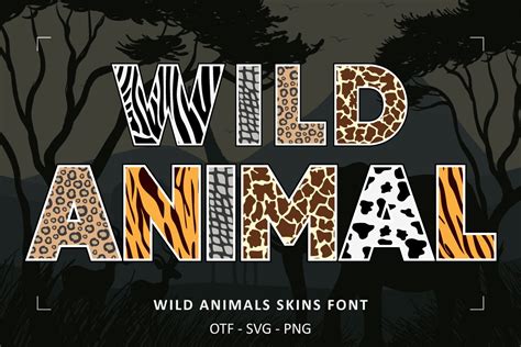 Font Wild Animals Skins: download and install on the WEB site