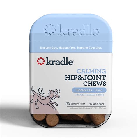 Kradle Calming Hip And Joint Soft Chews Dog Mobility Support Beef Liver