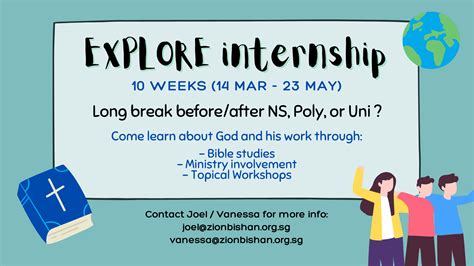 EXPLORE Internship Zion Bishan Bible Presbyterian Church