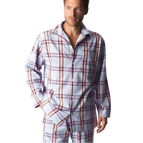 Mens Brushed Cotton Check Pyjamas By Pj Pan