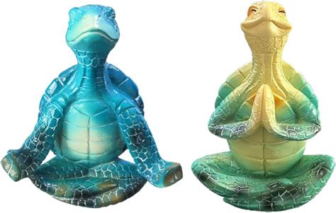 Amazon ZUOLUO 2 Pack Yoga Turtle Meditation Yoga Turtle Figurines