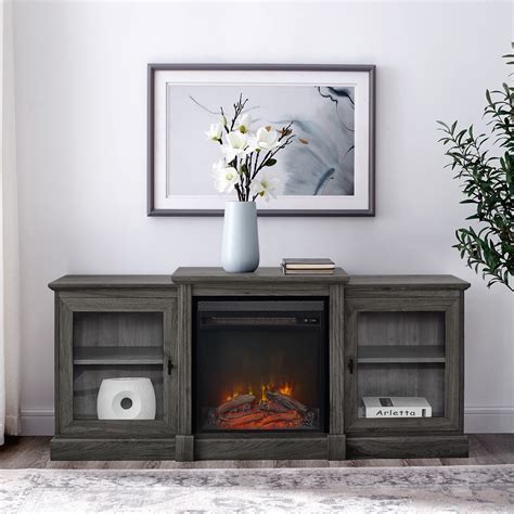 Manor Park Tiered Fireplace Tv Stand For Tvs Up To 65 Slate Grey