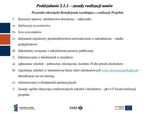 Ppt Zasady Realizacji Um W O Dofinansowanie Projektu W Ramach