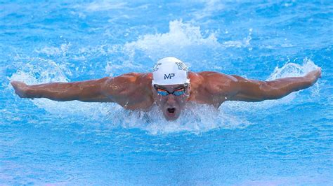 Michael Phelps Competing For His St Gold Medal In The M Butterfly