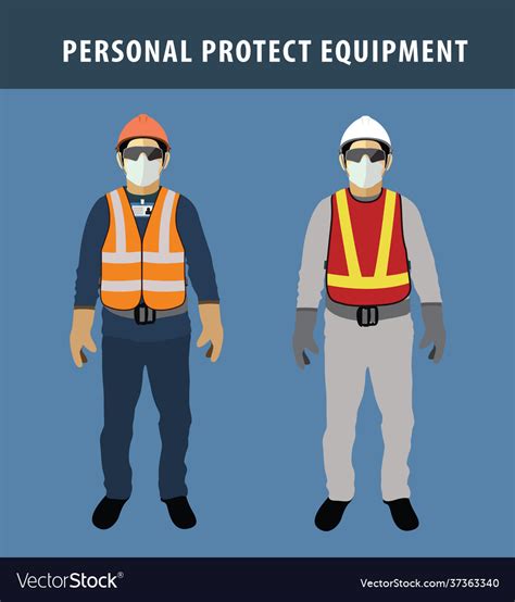 Personal Protective Equipment Worker Set Vector Image