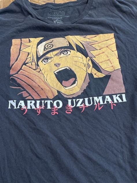 Naruto Shippuden Uzumaki Anime Mens Black Tee T Shirt Size 2XL EBay