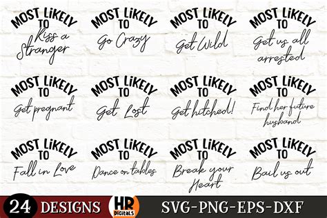 Most Likely To Girls Bachelorette Party Graphic By Hrdigitals