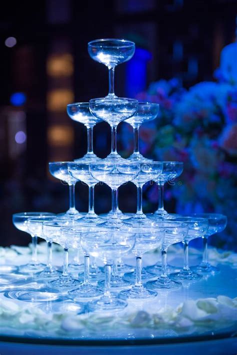 Beautiful Glass Of Champagne At The Wedding Celebrat Stock Photo