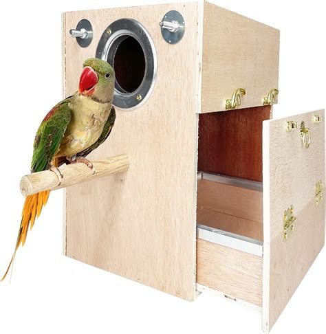 Amazon Kathson Parakeet Nesting Box Wooden Bird Breeding Nest