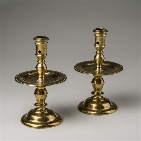 Pair Of Dutch Brass Candlesticks Early Seventeenth Century Northeast Auctions