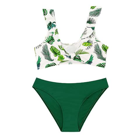 Girls Bikinis Girls 2 Piece Swimsuits Print Bikini Bathing Suit Briefs