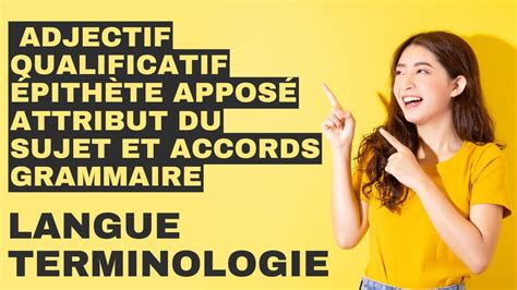 Langue Terminologie I Adjectif Qualificatif Pith Te Appos Attribut Du