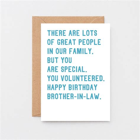 Funny Birthday Card For Brother In Law Sisters Husband Etsy Uk