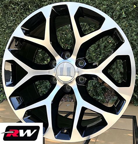 Inch Chevy Tahoe Oe Replica Snowflake Wheels Machined Black Rims