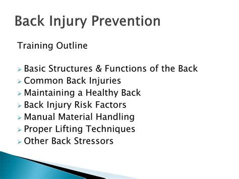 PPT - Back Injury Prevention PowerPoint Presentation, free download ...