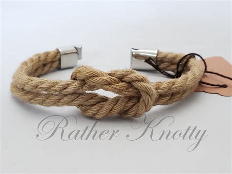 Jute Bondage Rope Square Knot Bracelet Choose Your Color Bdsm Custom