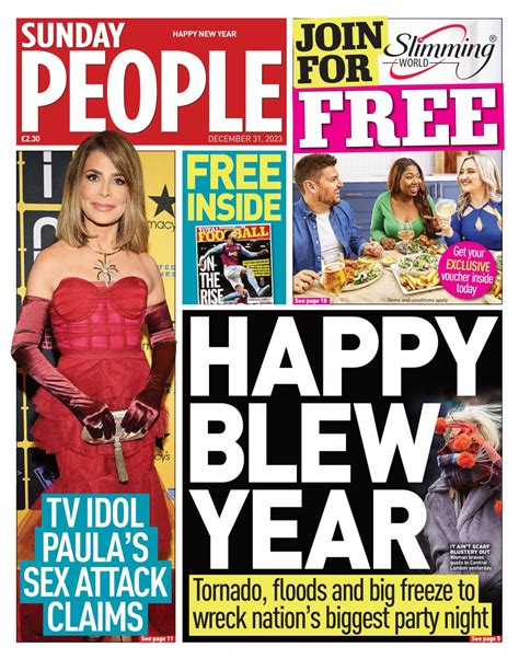 Sunday People Front Page St Of December Tomorrow S Papers Today