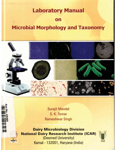 Laboratory Manual On Microbial Morphology And Taxonomy