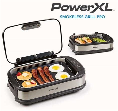 Powerxl Smokeless Grill Plus With Tempered Glass Lid And Turbo Speed Smoke Extractor Technology