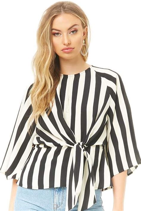 Forever 21 Striped Knot Front Top Knot Front Top Tops Striped