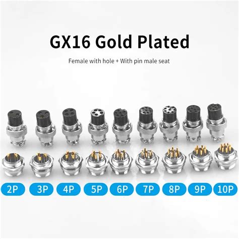 Pc Gx Gx Gold Plated Aviation Connector Industrial Soldering