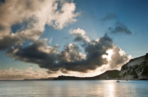 Sunrise Ocean Landscape Mupe Bay Jurassic Coast England Stock Photo