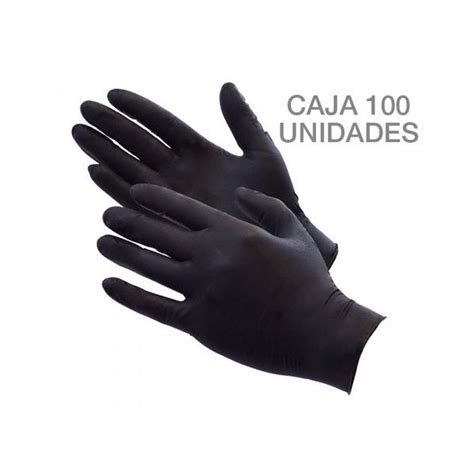 Guantes De Nitrilo Negro Softsking Desechables En Caja De Uds