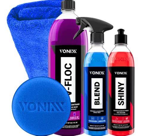 Kit Lavagem Shampoo V Floc Cera Blend Pretinho Shiny Vonixx Frete Gr Tis