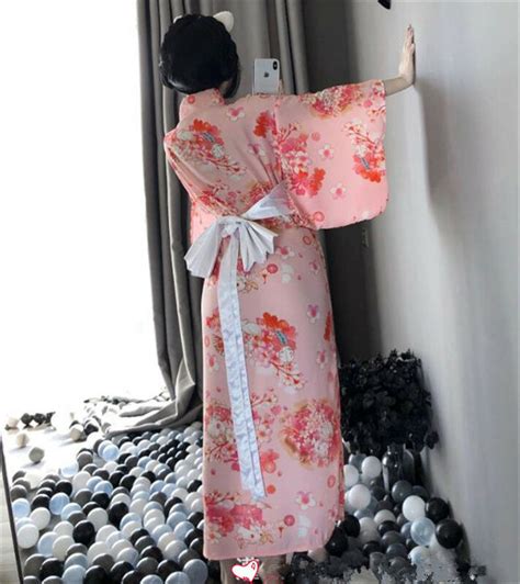 Fantasia Japonesa De Kimono Traje Para Cosplay Pijama Rosa Lingerie