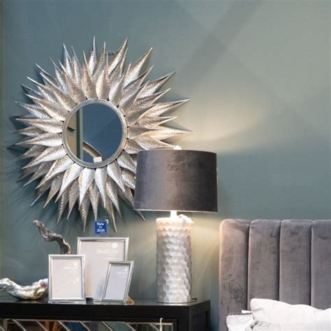 Ohlson Silver Large Sunburst Mirror 90cm Luxe Collection