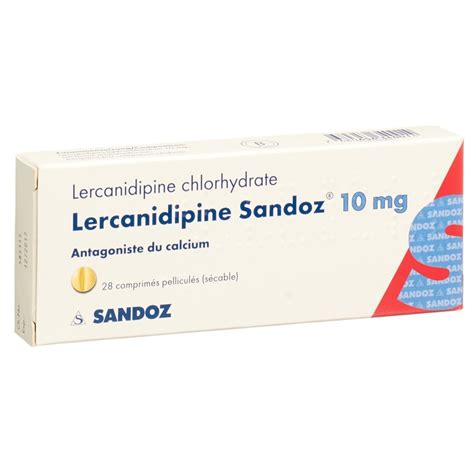 Lercanidipine Sandoz Cpr Pell 10 Mg Blist 28 Pce Commander En Ligne