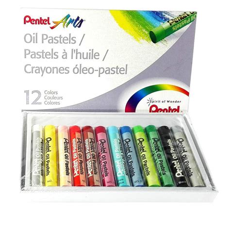 Giz Pastel Oleoso Estojo 12 cores Pentel em Promoção Ofertas na