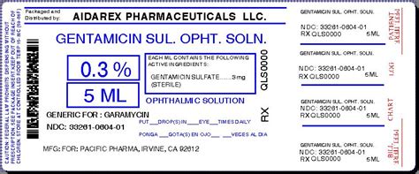 Gentamicin Sulfateophthalmic Solution Usp 03sterile