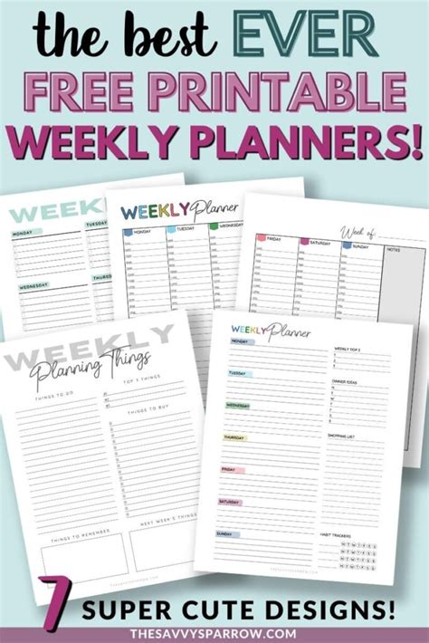 Free Printable Weekly Planner Templates To Help You Schedule Your Life