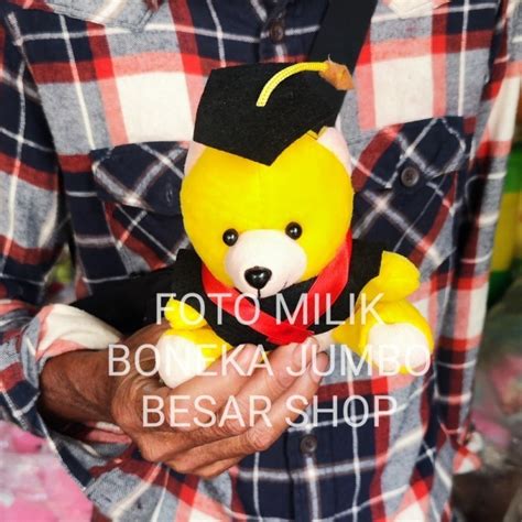 Jual Boneka Teddy Tedy Bear Beruang Toga Topi Graduation Wisuda Kuning