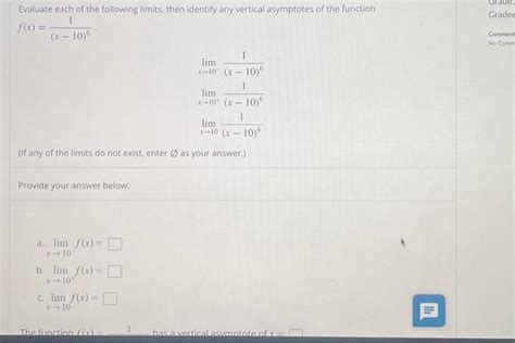 Solved Evaluate Each Of The Following Limits Then Identify Chegg