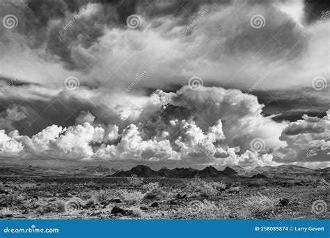 Storm Clouds Over The Black Mountains Western Arizona Stock Photo