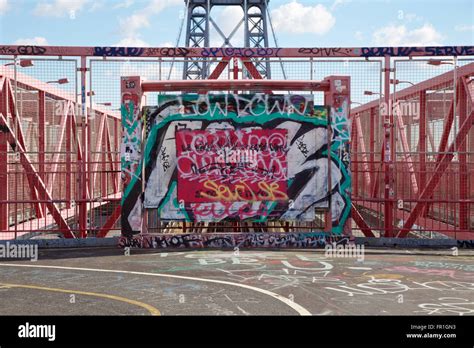 Graffiti on the Williamsburg Bridge in New York, NY, USA Stock Photo ...