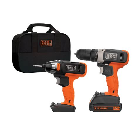 Black Decker V Max Tool Cordless Drill And Impact Driver Combo Kit