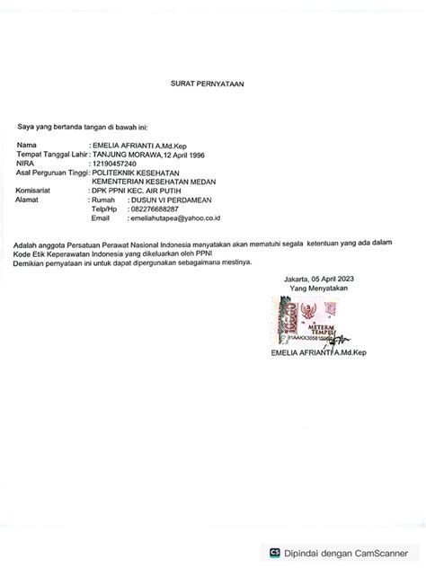 Surat Pernyataan Kode Etik Pdf