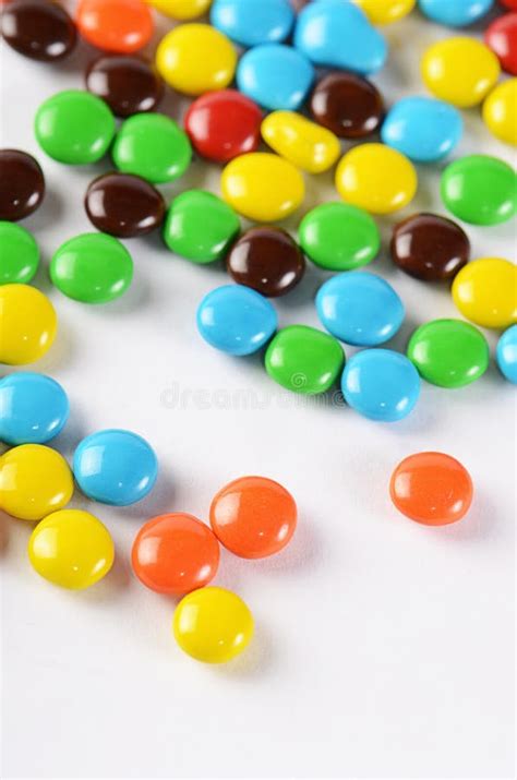 Closeup Of Pile Colorful Chocolate Candies Stock Image Image Of