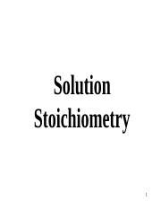 Solution Stoichiometry Ppt Solution Stoichiometry Solution