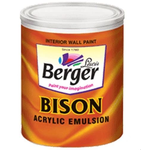 Wall Berger Bison Acrylic Emulsion Packaging Size 10 Liter At 2699