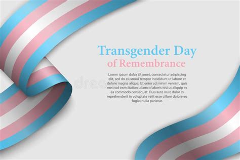 Waving Ribbon Or Banner With Transgender Pride Flag Stock Vector