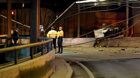 Man Killed In Massachusetts Turnpike Crash In Boston When His Audi A8 Flies Into Tunnel Roof