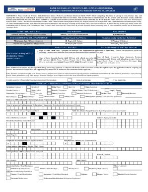 Fillable Online Credit Card I Supplementary Application Form Fax Email