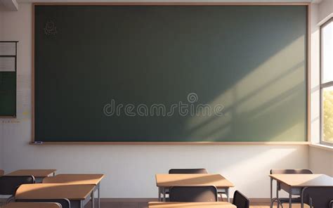 Empty Blackboard with Copy Space in Classroom Ai Generated Stock ...