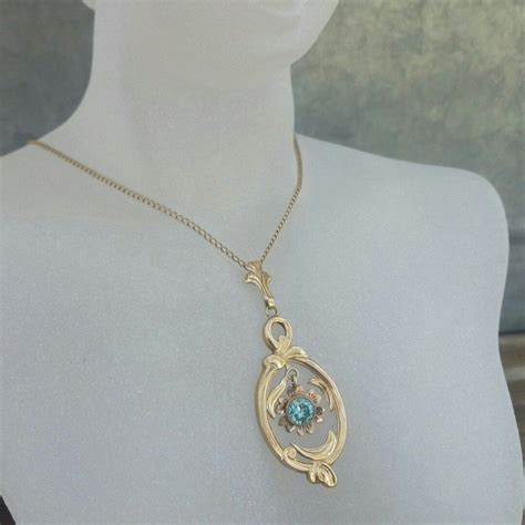 Vintage 1940 S Esemco 10 Kt Gold And Zircon Pendant Etsy Pendant