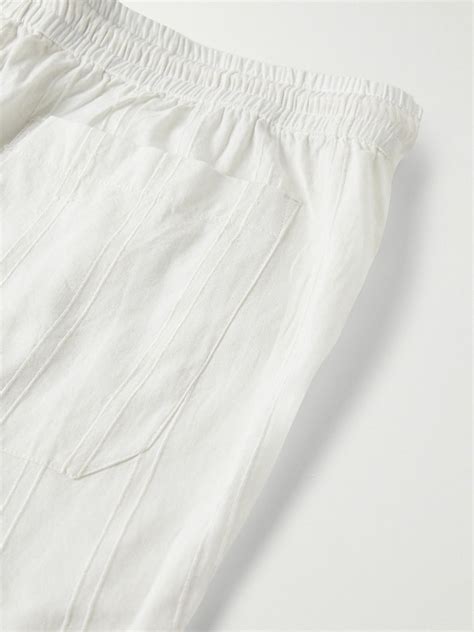 Smr Days Hiri Straight Leg Striped Organic Cotton Drawstring Shorts White Smr Days